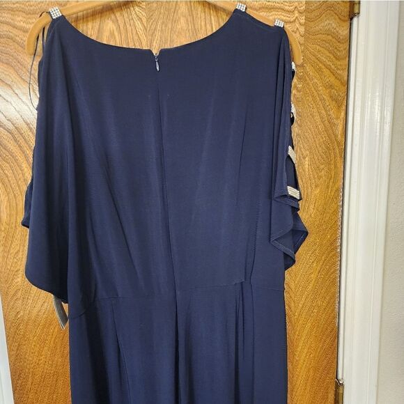 ALEX EVENINGS Long Knot Front Jersey Dress with Front Slit  NWT SIZE 18 - Picture 5 of 8
